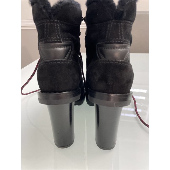 $1700 VALENTINO Fur Ankle Boots Heels Suede Leather Shearling Fur Stars - Picture 5 of 5
